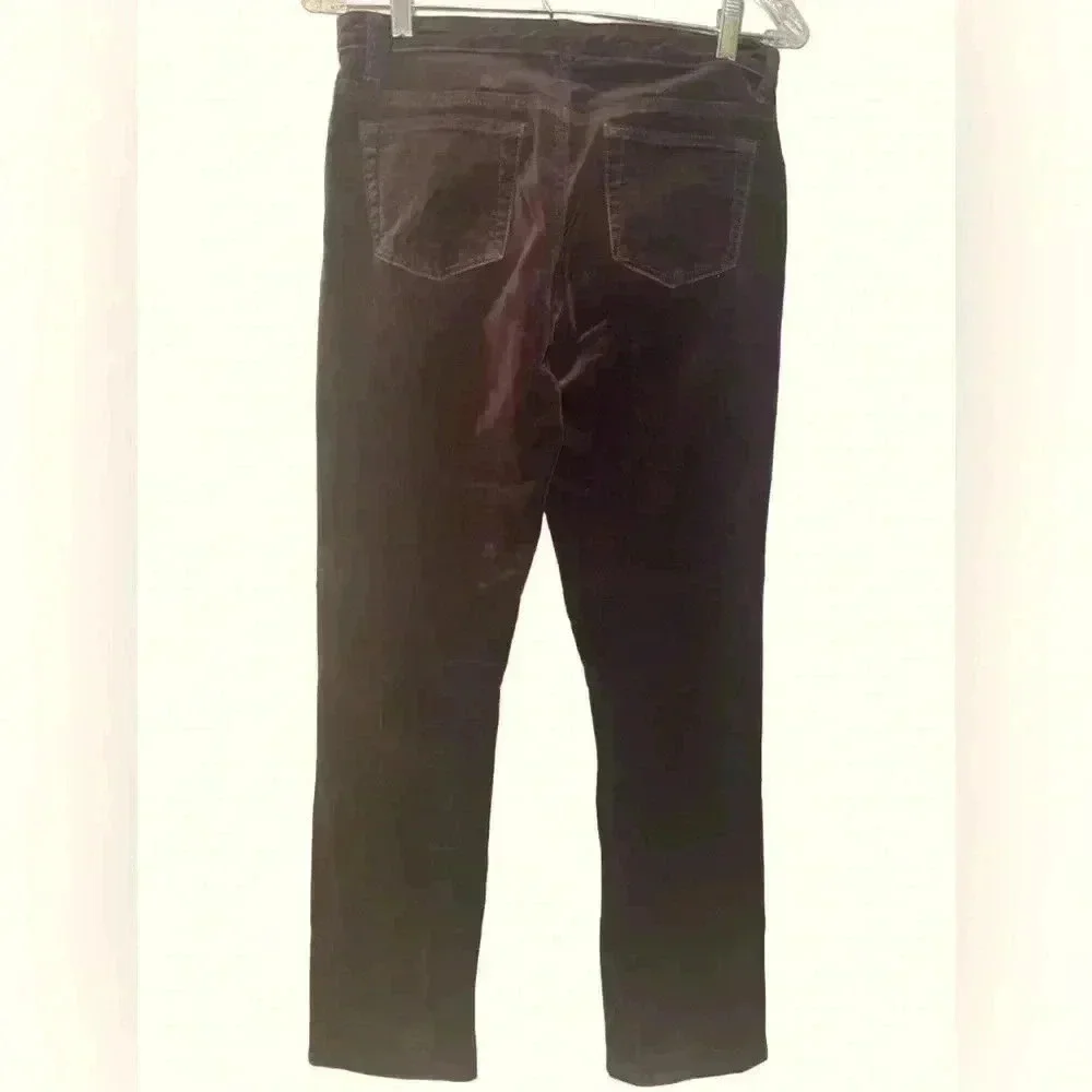 Sundance Velveteen Stretch Straight Leg Pants Burgundy 2P